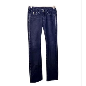 True Religion~ Disco Billy Rhinestone Jeans – Low Rise Straight Leg, Size 25 Y2K